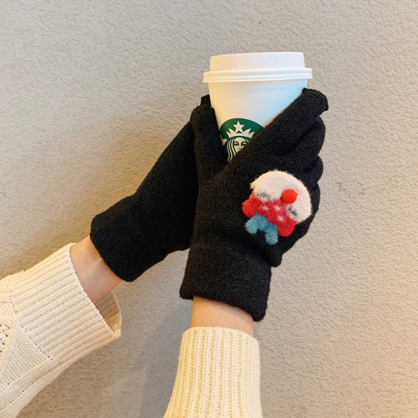 Női téli kesztyű 3D elemmel