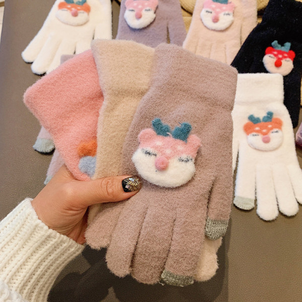 Női téli kesztyű 3D elemmel