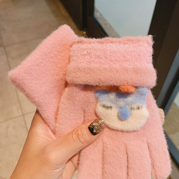 Női téli kesztyű 3D elemmel