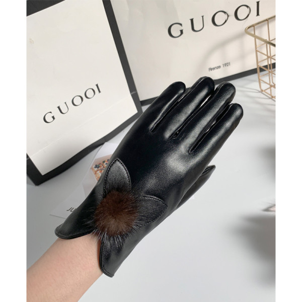 Fekete női bőrkesztyű - többféle modell