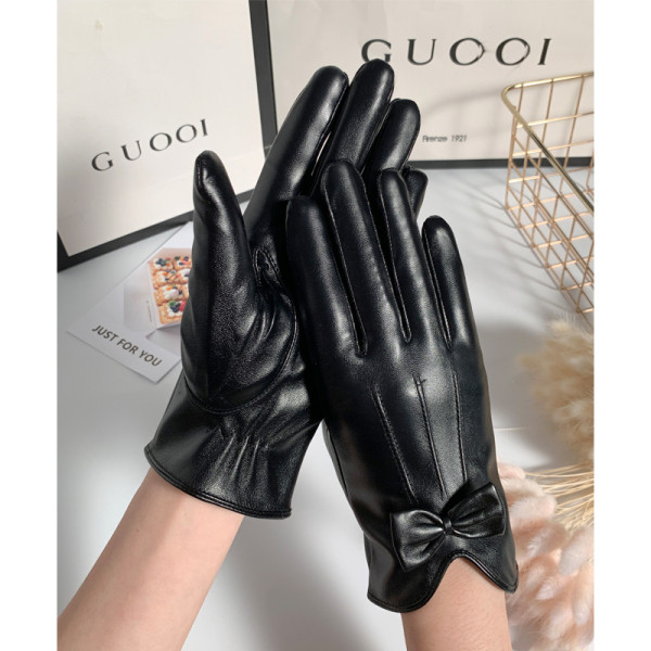 Fekete női bőrkesztyű - többféle modell