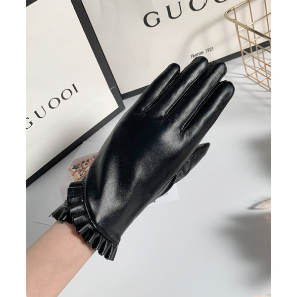 Fekete női bőrkesztyű - többféle modell