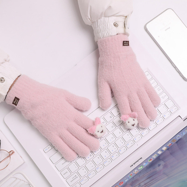 Alkalmi női kesztyű emblémával és 3D elemekkel