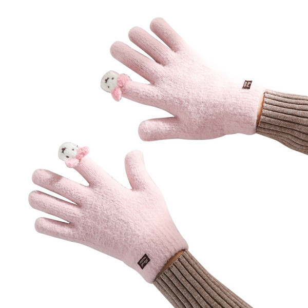 Alkalmi női kesztyű emblémával és 3D elemekkel