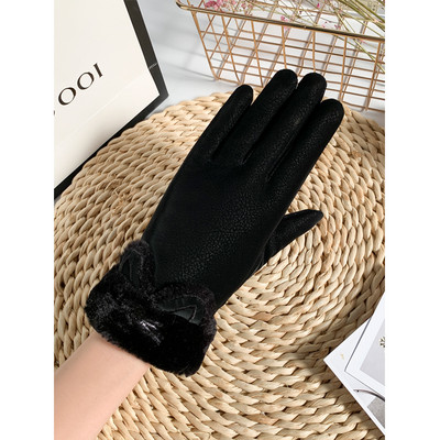 Γάντια γυναικεία με τρισδιάστατα αυτιά και γούνα