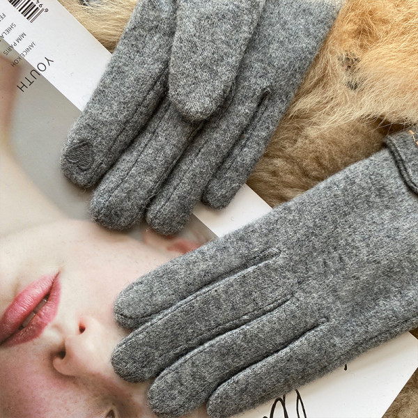 Kasmír női kesztyű szalaggal