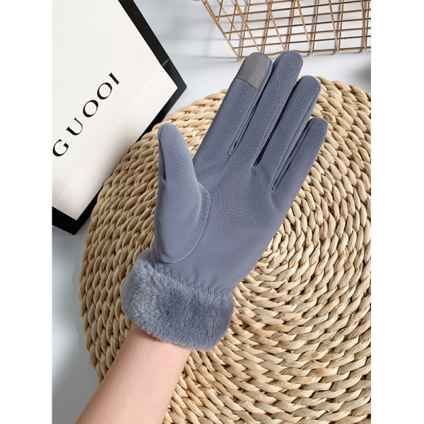Γάντια γυναικεία με ζεστή επένδυση και  γούνα