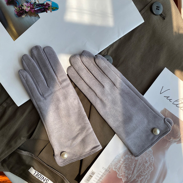 Gyöngyös női velúr kesztyű