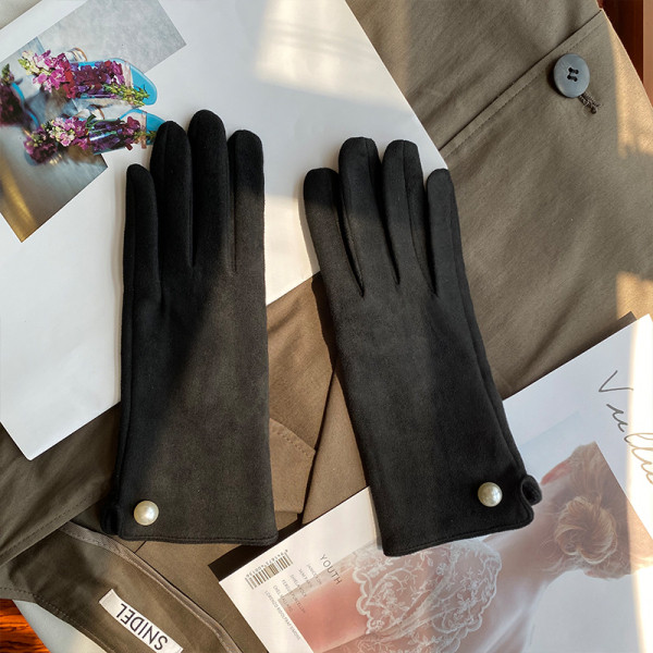 Gyöngyös női velúr kesztyű