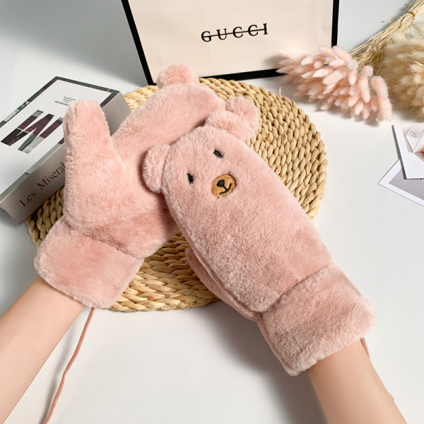 Ženske rukavice od perja sa 3D elementom