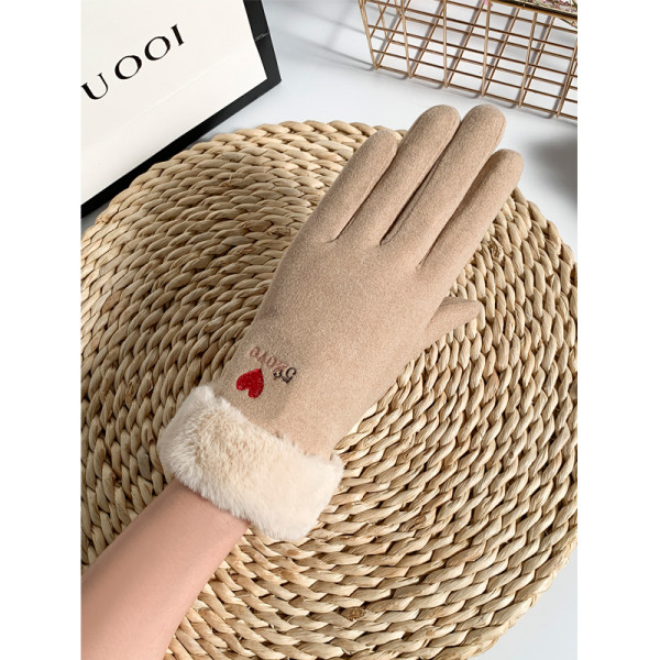 Női pehelykesztyű hímzéssel