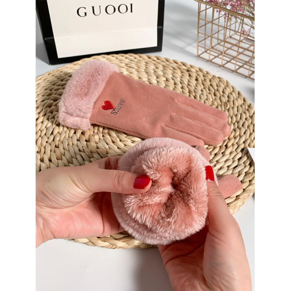 Női pehelykesztyű hímzéssel