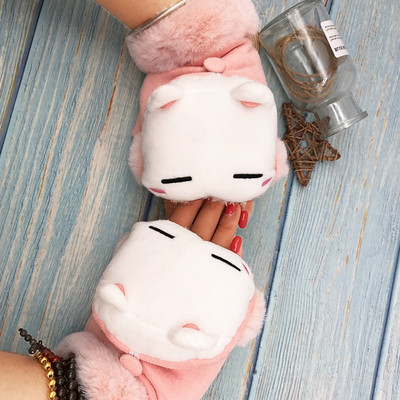 Γυναικεία βελούδινα γάντια με τρισδιάστατα στοιχεία