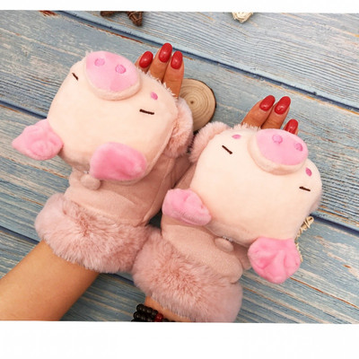 Γυναικεία βελούδινα γάντια με τρισδιάστατα στοιχεία