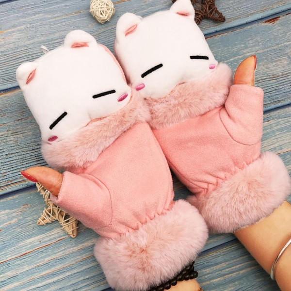 Γυναικεία βελούδινα γάντια με τρισδιάστατα στοιχεία