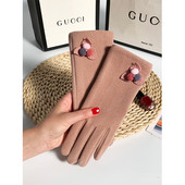 Ženske vunene rukavice s perom