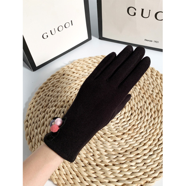 Ženske vunene rukavice s perom