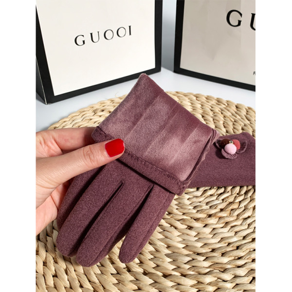 Ženske vunene rukavice s perom