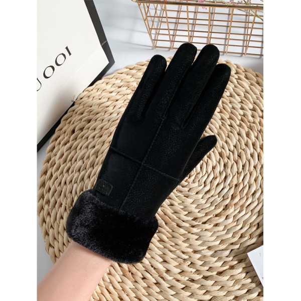 Egyszínű, pehelyes női kesztyű