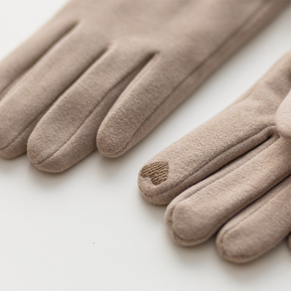 Velúr női kesztyű hímzéssel