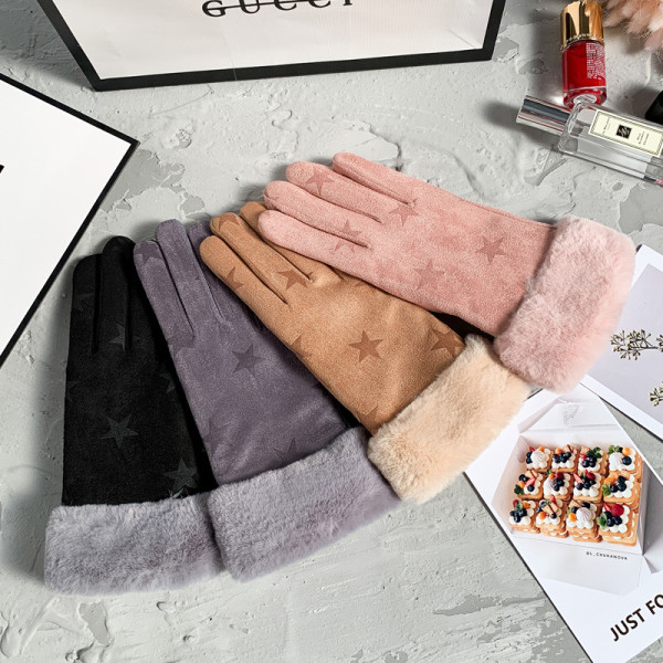 Γυναικεία βελούδινα γάντια και ζεστή φόδρα