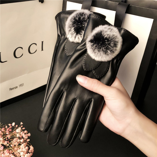 Női bőrkesztyű pehelytal