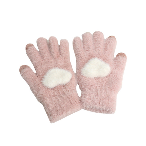 Aktuális női kesztyű rátéttel - 3D szív