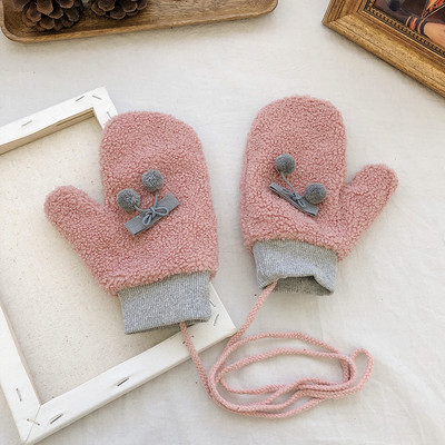 Női plüss kesztyű 3D nyuszi díszítéssel