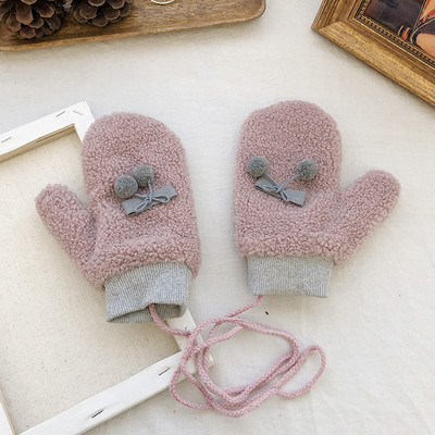Női plüss kesztyű 3D nyuszi díszítéssel