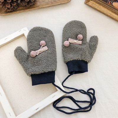 Női plüss kesztyű 3D nyuszi díszítéssel
