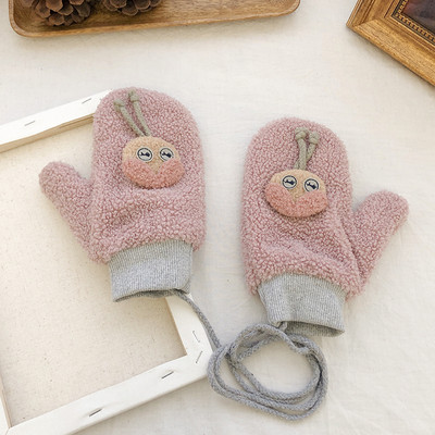Női plüss kesztyű 3D nyuszi díszítéssel