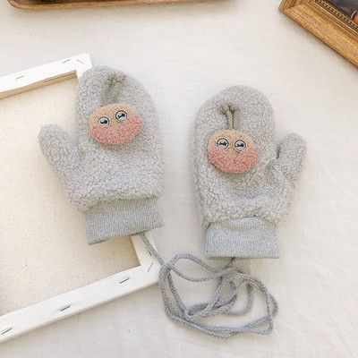 Női plüss kesztyű 3D nyuszi díszítéssel