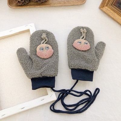Női plüss kesztyű 3D nyuszi díszítéssel
