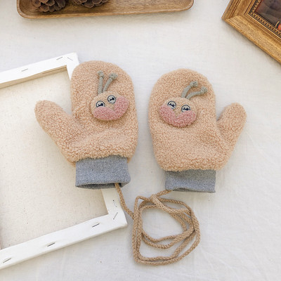 Női plüss kesztyű 3D nyuszi díszítéssel