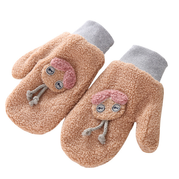 Női plüss kesztyű 3D nyuszi díszítéssel