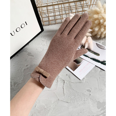 Női pamut kesztyű szalaggal