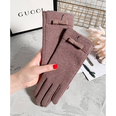 Női pamut kesztyű szalaggal