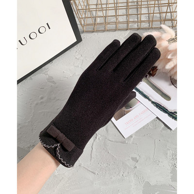 Női pamut kesztyű szalaggal