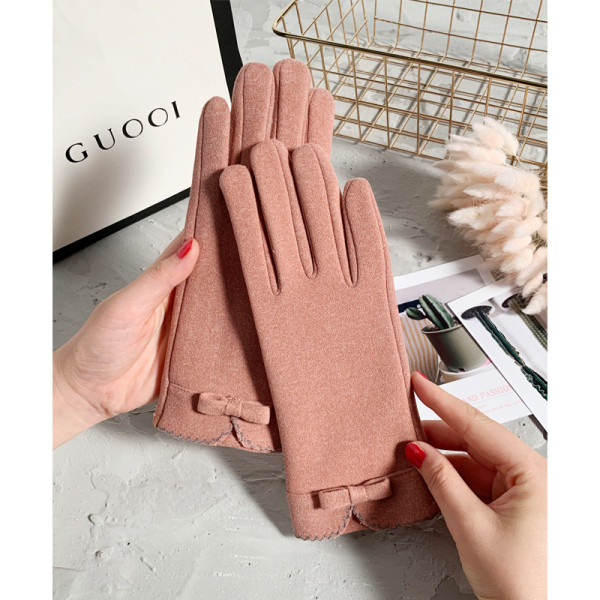 Női pamut kesztyű szalaggal