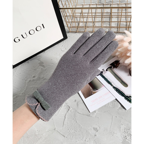 Női pamut kesztyű szalaggal