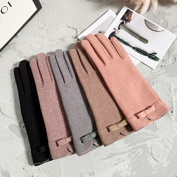 Női pamut kesztyű szalaggal