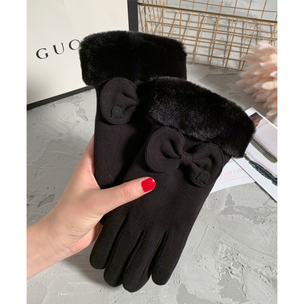 Tople ženske rukavice sa trakom