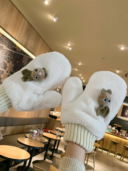 Női téli kesztyű 3D elemekkel - pehely