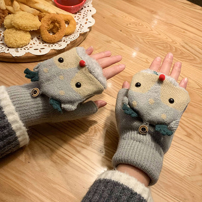 Karácsonyi női kesztyűk különböző színekben 3D elemekkel