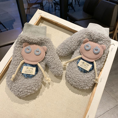 Meleg női kesztyű 3D díszítéssel - cicák