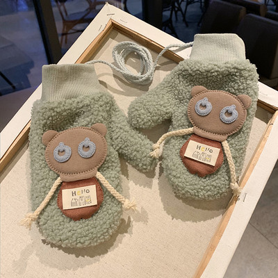 Meleg női kesztyű 3D díszítéssel - cicák