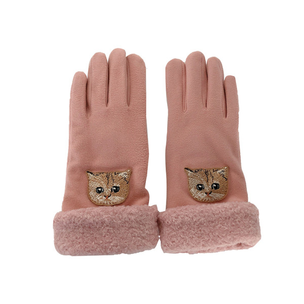 Meleg női kesztyű 3D alkalmazással - cicák