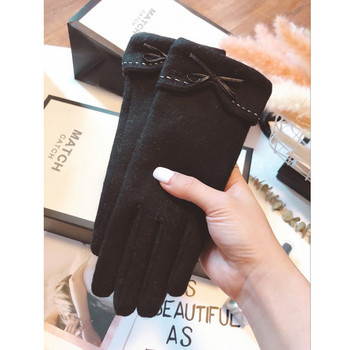 Νέο μοντέλο  γυναικεία μάλλινα γάντια με κορδέλα