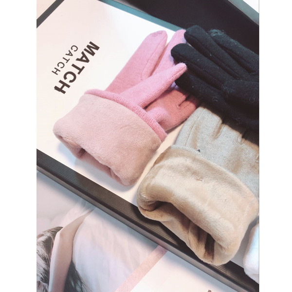 Új modell női gyapjú kesztyű szalaggal