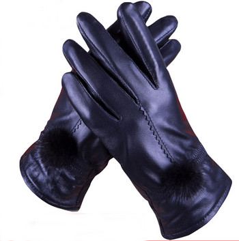 Черни дамски кожени ръкавици - няколко модела